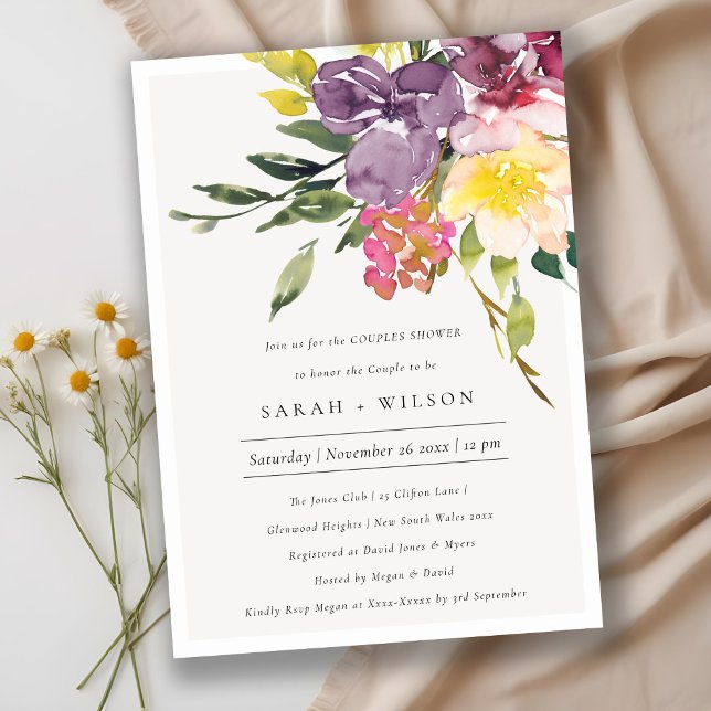 Invitación a la ducha de las parejas florales amar (Subido por el creador)