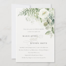 Invitación a la ducha de las parejas florales blan