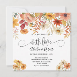 Invitación a la ducha de las parejas florales de o