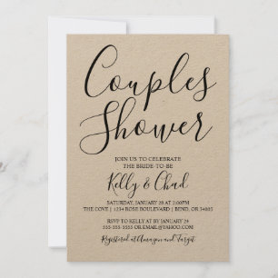 Invitación a la ducha de las parejas Kraft moderna