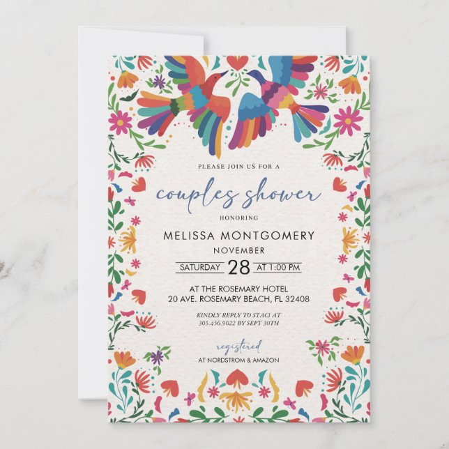 Invitación a la ducha de las parejas mexicanas de  (Anverso)
