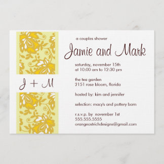 Invitación a la ducha de las parejas monogramo