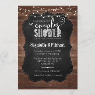 Invitación a la ducha de las parejas rusticas