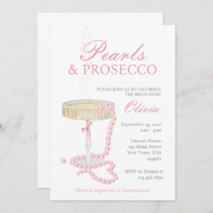 Invitación a la ducha de las perlas y el prosecco