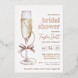 Invitación a la ducha de las perlas y el prosecco