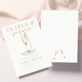 Invitación a la ducha de las perlas y el prosecco