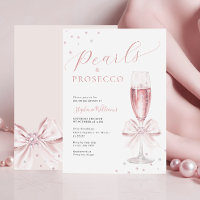 Invitación a la ducha de las perlas y el prosecco