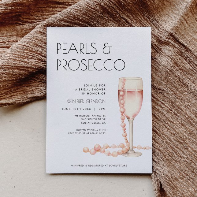 Invitación a la ducha de las perlas y el prosecco (Subido por el creador)