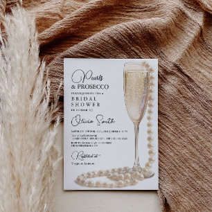 Invitación a la ducha de las perlas y el prosecco