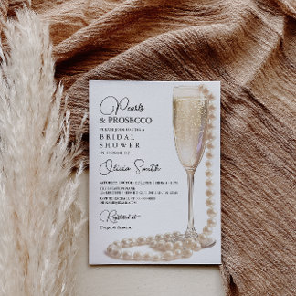 Invitación a la ducha de las perlas y el prosecco