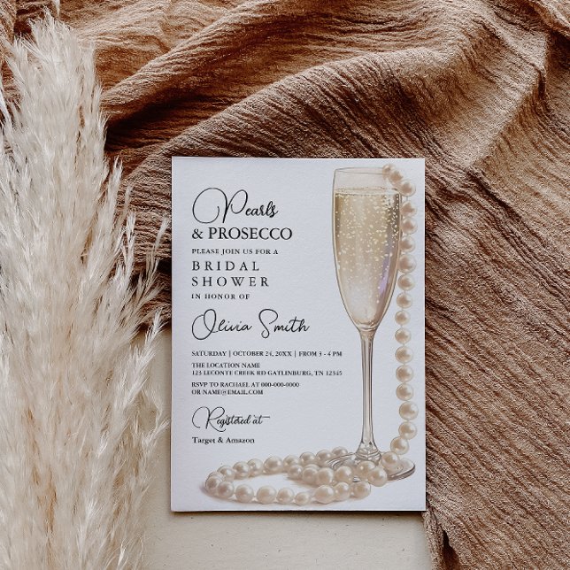 Invitación a la ducha de las perlas y el prosecco (Subido por el creador)