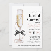 Invitación a la ducha de las perlas y el prosecco