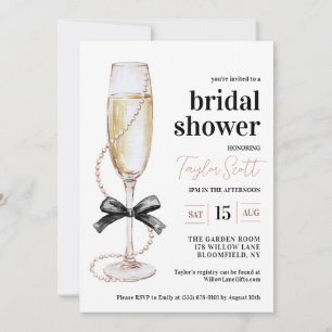 Invitación a la ducha de las perlas y el prosecco