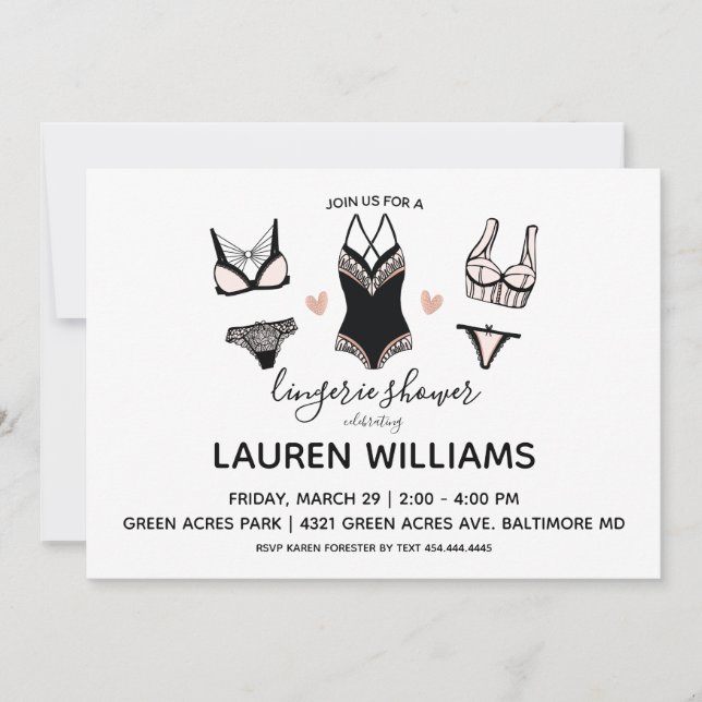 Invitación a la ducha de lencería (Anverso)