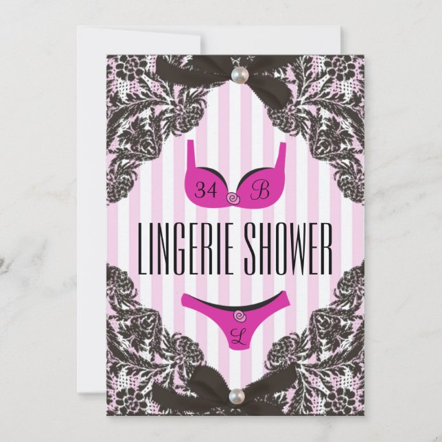 Invitación a la ducha de lencería ligera (Anverso)