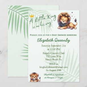 Invitación a la ducha de Little King Lion Baby