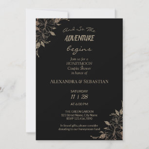 Invitación a la ducha de luna de miel de hierba fl