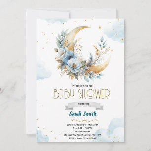 invitación a la ducha de luna floral