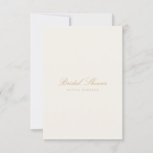 Invitación a la ducha de marfil y oro