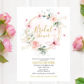 Invitación a la ducha de mariposa