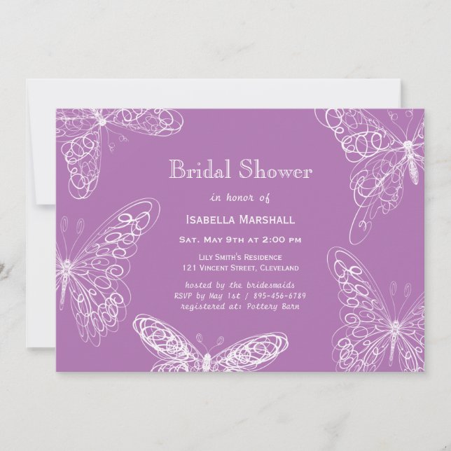 Invitación a la ducha de mariposa de orquídea radi (Anverso)