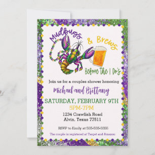 Invitación a la ducha de marisco Mardi Gras