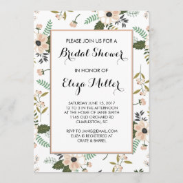 Invitación a la ducha de matrimonio con flores de