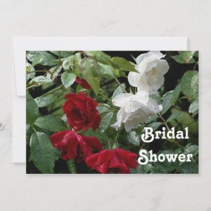 Invitación a la ducha de matrimonio Red White Rose