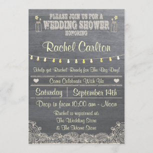 Invitación a la ducha de matrimonio rustica