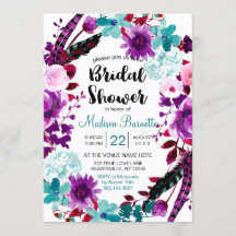 Invitación a la ducha de Moda de Boho floral Wreat