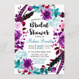 Invitación a la ducha de Moda de Boho floral Wreat