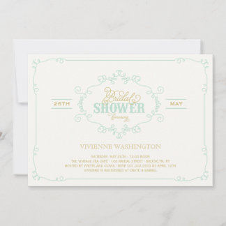 Invitación a la ducha de Moda de época florida con