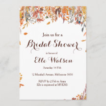 Invitación a la ducha de Moda floral otoñal