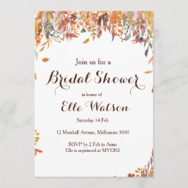 Invitación a la ducha de Moda floral otoñal