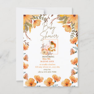 Invitación a la DUCHA DE NARANJA BLANCA PERSONALIZ