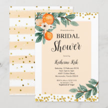 Invitación a la ducha de naranja Citrus Bridal