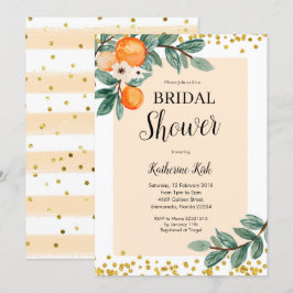 Invitación a la ducha de naranja Citrus Bridal