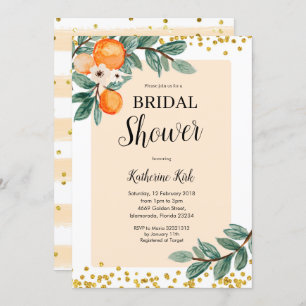 Invitación a la ducha de naranja Citrus Bridal