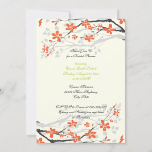 Invitación a la ducha de naranja lime verde novia