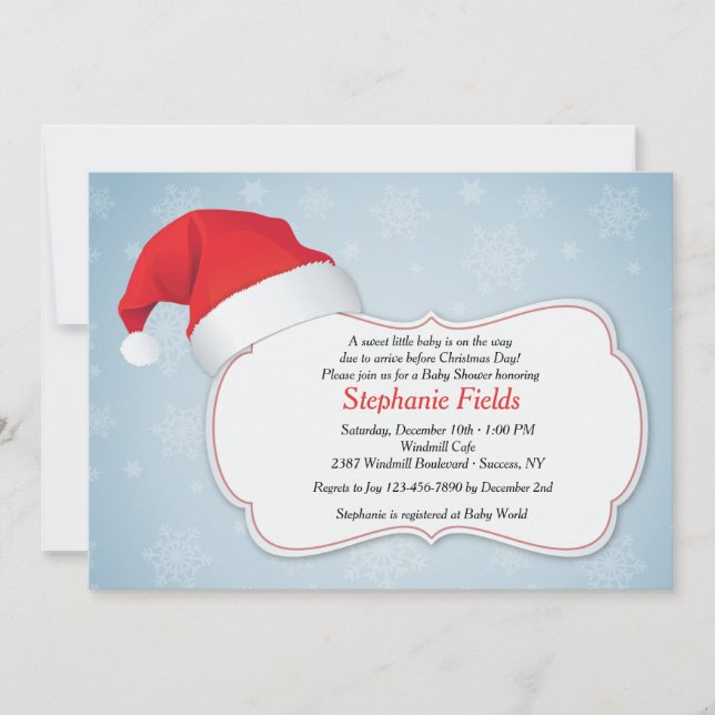 Invitación a la ducha de Navidad (Anverso)