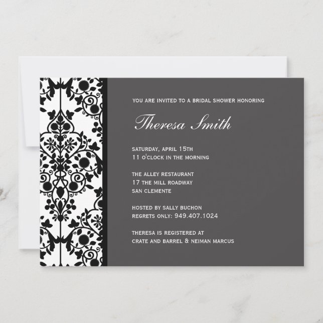 Invitación a la ducha de novia (Anverso)