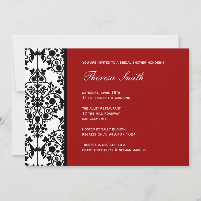 Invitación a la ducha de novia (Anverso)