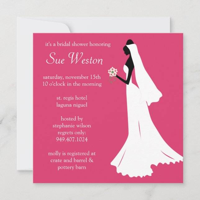 Invitación a la ducha de novia (Anverso)