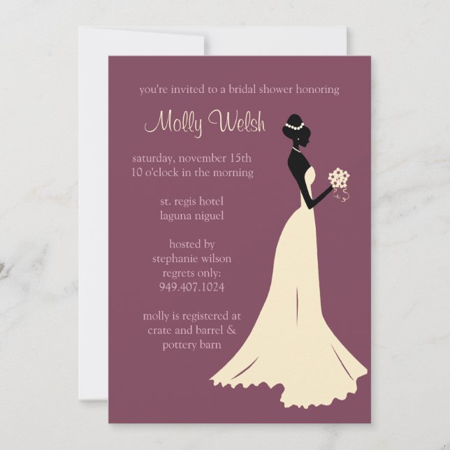Invitación a la ducha de novia (Anverso)