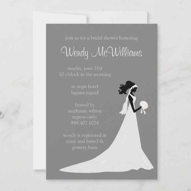Invitación a la ducha de novia (Anverso)
