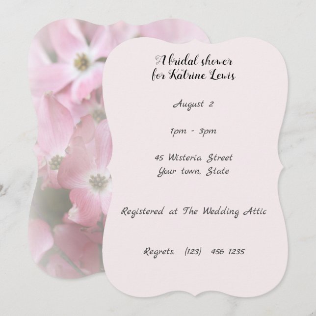 Invitación a la ducha de novia (Anverso / Reverso)