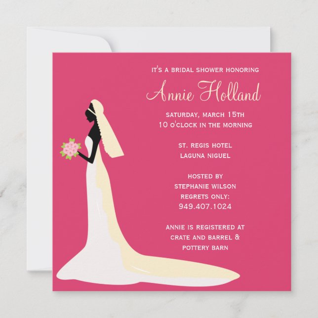 Invitación a la ducha de novia (Anverso)