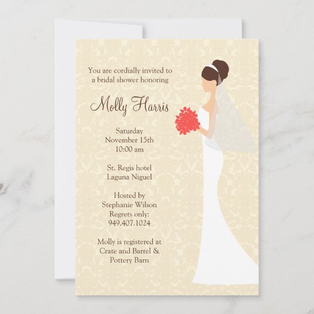 Invitación a la ducha de novia (Anverso)