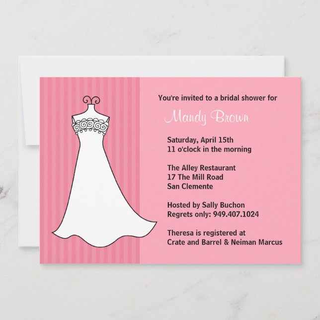 Invitación a la ducha de novia (Anverso)