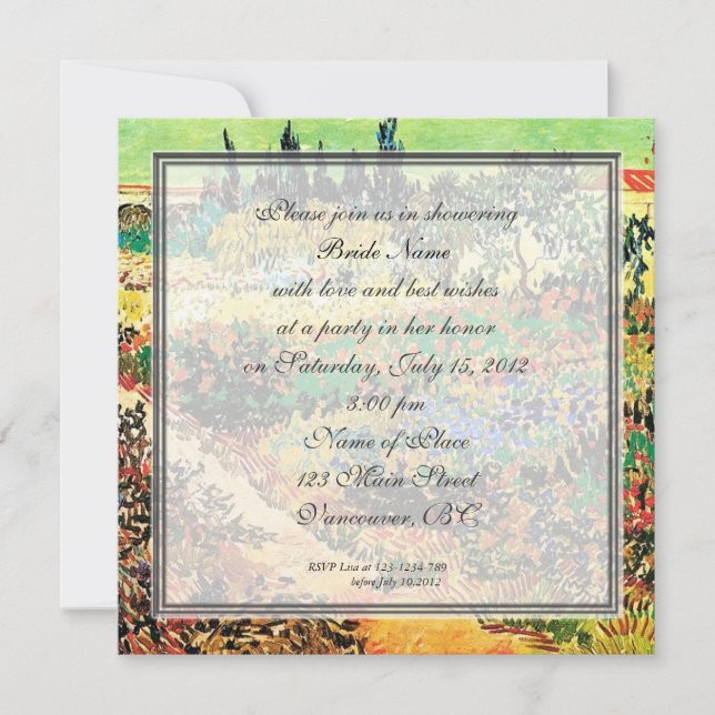 Invitación a la ducha de novia (Anverso)